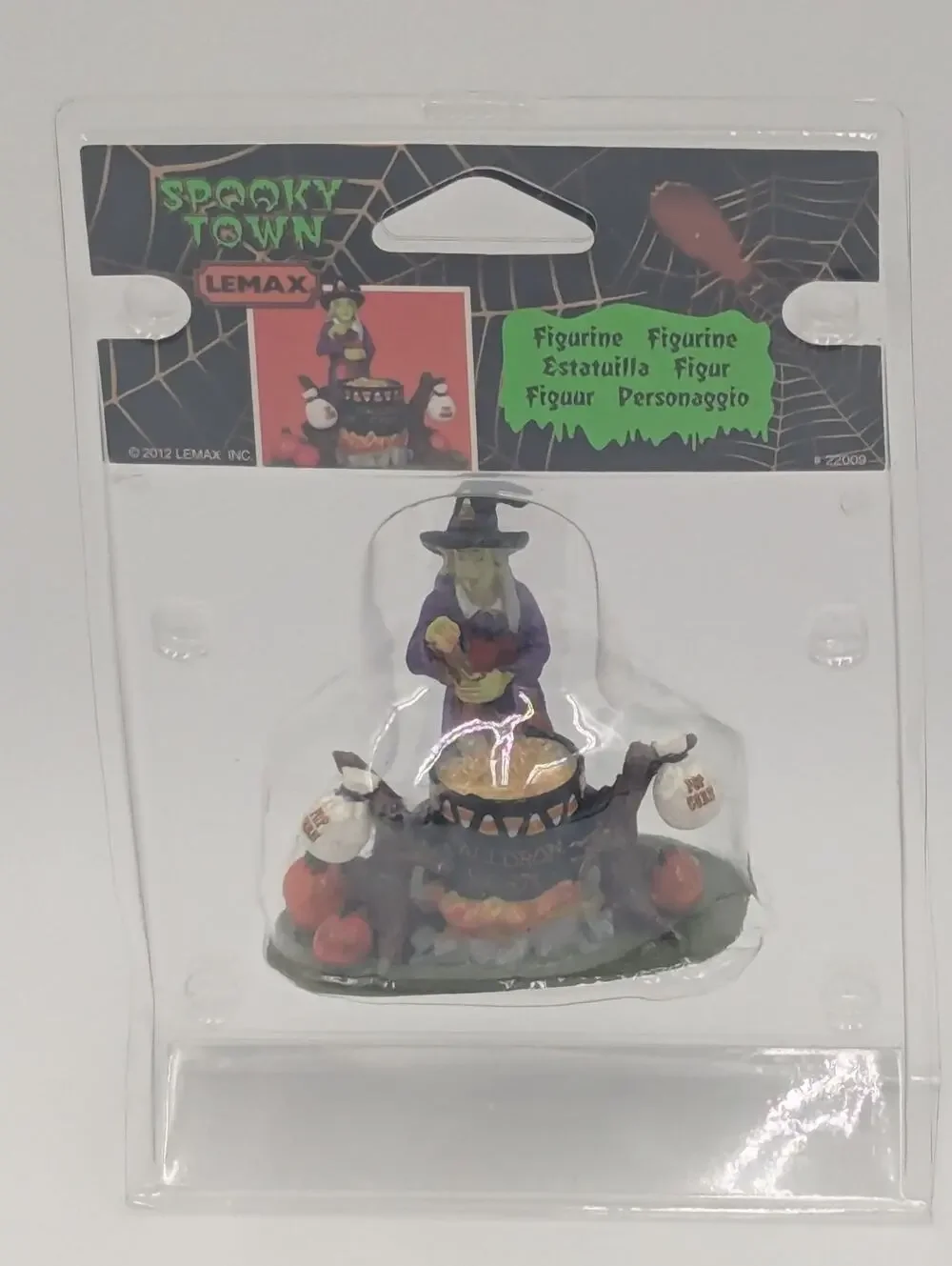 Lemax Spooky Town Cauldron Corn Witch Figure 22009 Halloween Village 2012 vtg